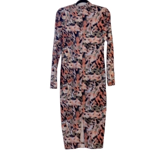 Tie Dye Split Back Bodycon Dress Size Xl - Picture 6 of 13